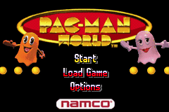 Pac-Man World title screen for GameBoy Advance